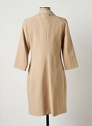Rochie midi mâneci 3/4 mâneci 3/4 bej LAUREN VIDAL femeie