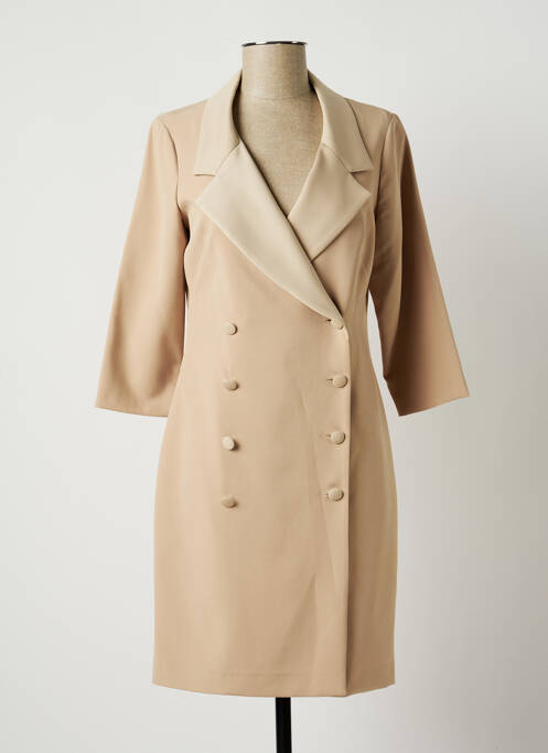 Rochie midi bej LAUREN VIDAL femeie