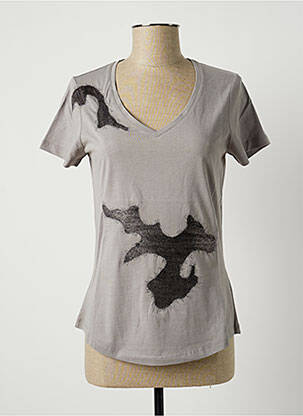 Tricou gri LAUREN VIDAL femeie