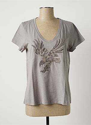 Tricou gri LAUREN VIDAL femeie