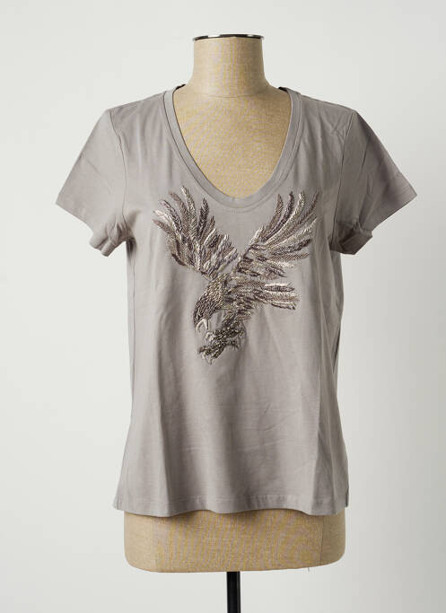 Tricou gri LAUREN VIDAL femeie