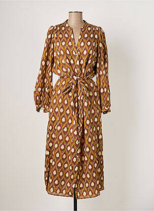 Rochie lungă maro HARTFORD femeie