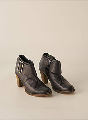 Botine/ghete material neted toc de 7 la 9 cm negru ZOKKA femeie