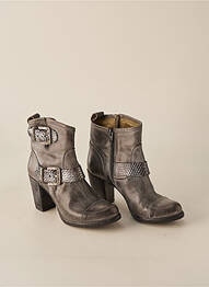 Botine/ghete material neted toc de 7 la 9 cm gri LIFE femme