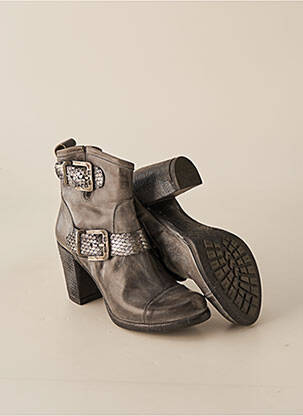 Botine/ghete material neted toc de 7 la 9 cm gri LIFE femeie
