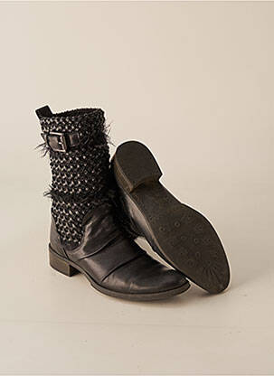 Botine/ghete vârf ascuțit toc de 4 la 6 cm negru FRANCE MODE femeie