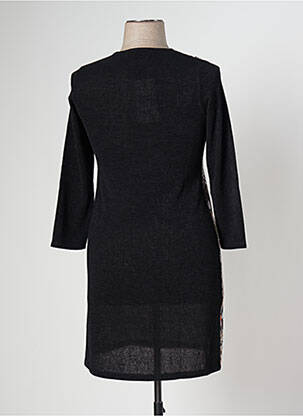 Rochie midi mâneci 3/4 mâneci 3/4 negru KALISSON femeie