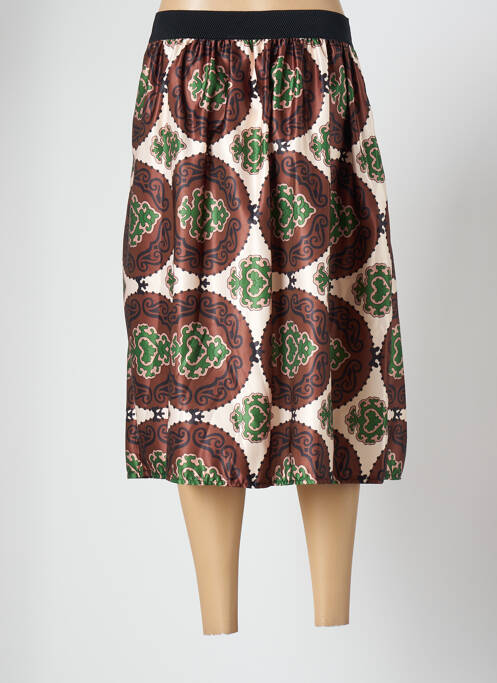 Fustă midi maro FASHION COLLECTION femeie