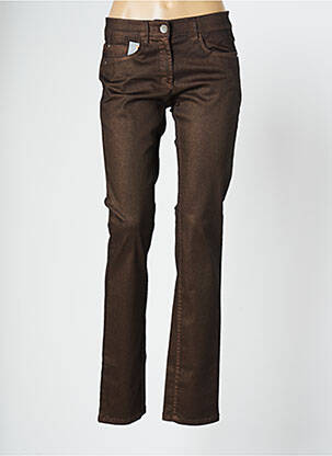 Pantalon slim talie joasă talie joasă maro ZERRES femeie
