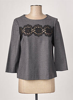 Top guler rotund mâneci lungi gri GERARD DAREL femeie