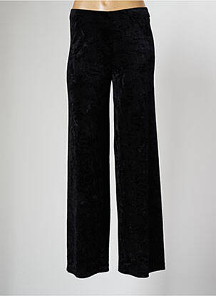 Pantalon larg croială fluidă talie înaltă negru COTTONADE femeie
