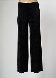 Pantalon larg croială fluidă talie înaltă negru COTTONADE femeie