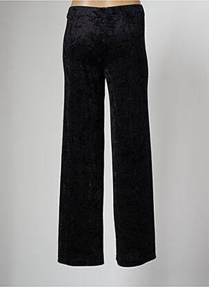Pantalon larg croială fluidă talie înaltă negru COTTONADE femeie