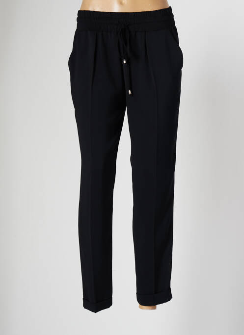 Pantalon drept talie elastică mărime normală negru EMA BLUE'S femme