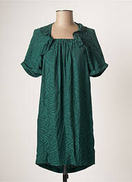 Rochie scurtă croială fluidă mâneci scurte verde I.CODE (By IKKS) femeie