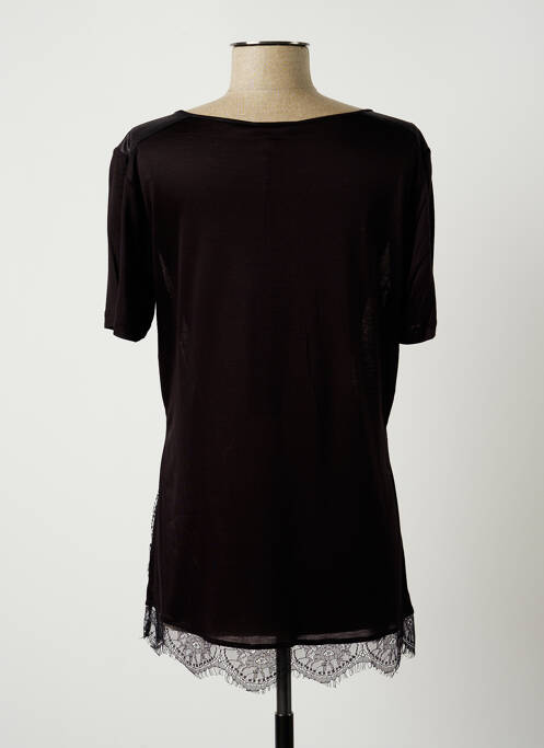 Top elasticitate mâneci scurte negru EVA KAYAN femme