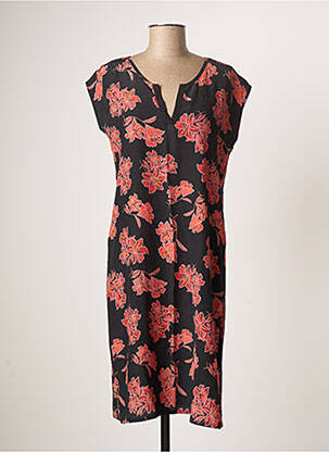Rochie midi imprimeu floral mâneci lungi negru LE PETIT BAIGNEUR femeie