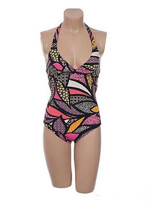 Costum de baie dintr-o singură piesă imprimeu fantezie top triunghiuri negru RASUREL femeie