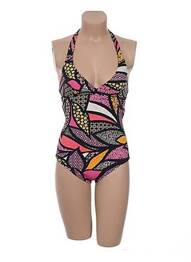 Costum de baie dintr-o singură piesă imprimeu fantezie top triunghiuri negru RASUREL femeie