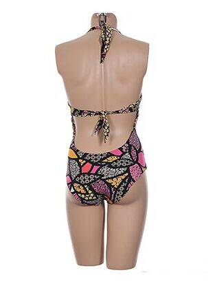 Costum de baie dintr-o singură piesă imprimeu fantezie top triunghiuri negru RASUREL femeie