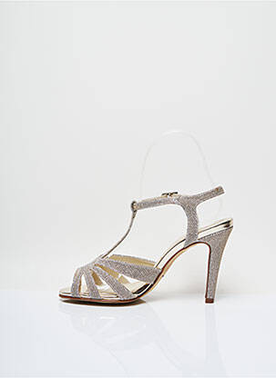 Sandale/pantofi decupați toc cui. toc de 7 la 9 cm galben RAINBOW femme