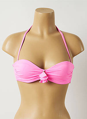 Sutien de costum de baie elasticitate sutien cupe întregi cu decolteu înalt roz ALMA DA ONDA femeie