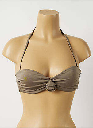 Sutien de costum de baie elasticitate sutien balconet cu decolteu înalt gri ALMA DA ONDA femeie