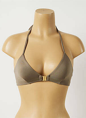 Sutien de costum de baie elasticitate top triunghiuri maro ALMA DA ONDA femeie