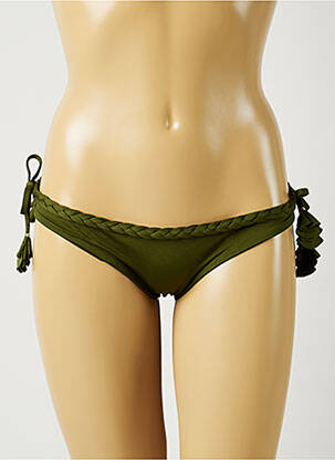 Chiloți de baie efect material satinat bikini verde ALMA DA ONDA femeie