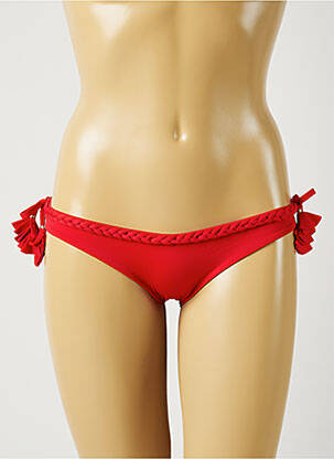Chiloți de baie efect material satinat bikini roșu ALMA DA ONDA femeie