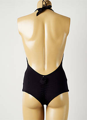 Costum de baie dintr-o singură piesă efect material satinat top triunghiuri negru ALMA DA ONDA femeie