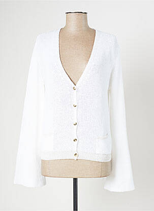 Vestă cu mâneci lungi alb BLANC BOHEME femeie