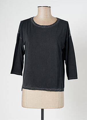 Tricou mâneci 3/4 mâneci 3/4 negru BLANC BOHEME femeie