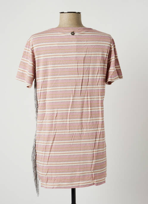 Tricou elasticitate mâneci scurte roz BLANC BOHEME femme