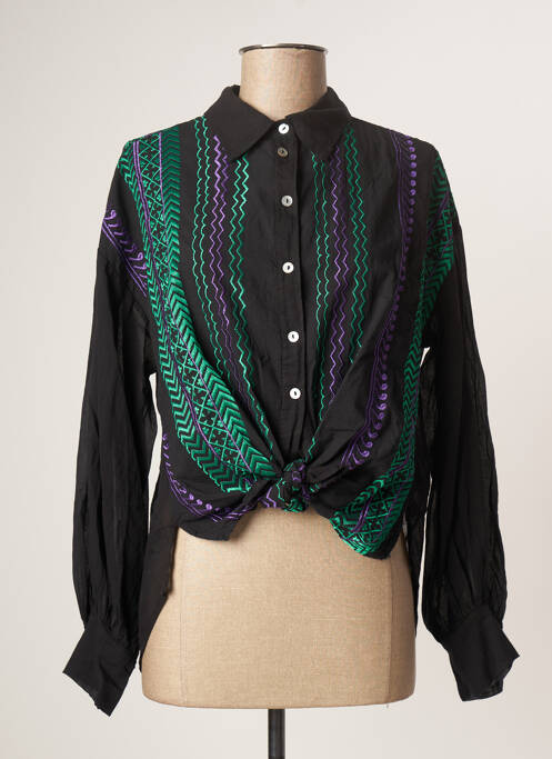 Cămașă croială dreaptă mâneci lungi negru MOTEL femme