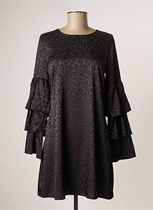 Rochie scurtă croială fluidă mâneci lungi negru TENSIONE IN femeie