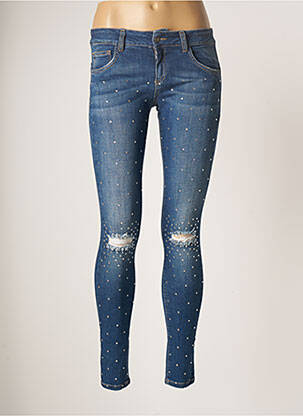 Blugi skinny efect uzat decolorat talie joasă albastru MOTEL femeie