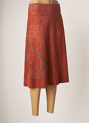 Fustă midi maro KOSMIKA femeie