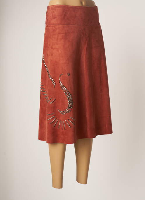 Fustă midi maro KOSMIKA femeie