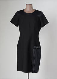 Rochie midi țesătură crep mâneci scurte negru EVA KAYAN femme