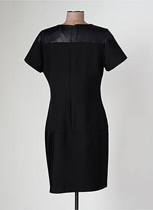 Rochie midi țesătură crep mâneci scurte negru EVA KAYAN femeie