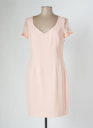 Rochie midi țesătură crep mâneci scurte roz MANIGANCE femeie