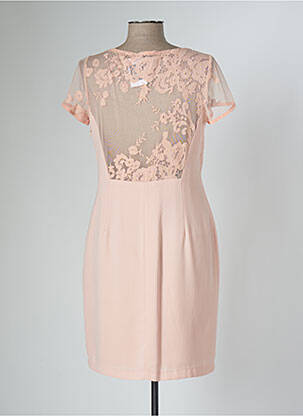Rochie midi țesătură crep mâneci scurte roz MANIGANCE femeie