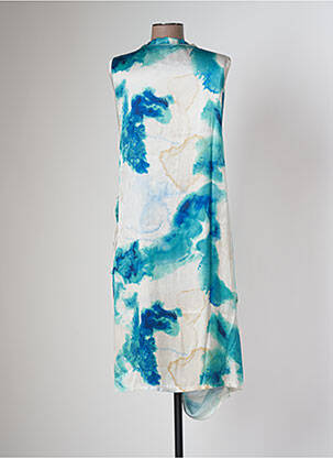 Rochie midi mâneci scurte mâneci scurte albastru TENDANCE UNIQUE femeie