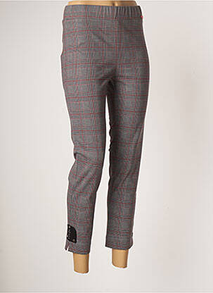 Pantalon 7/8 talie înaltă talie înaltă gri POUPEE CHIC femeie