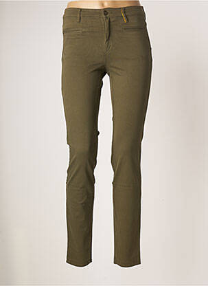 Pantalon slim țesătură poplin mărime normală verde COUTURIST femeie
