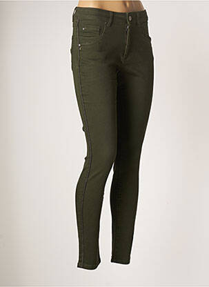 Pantalon slim conic mărime normală verde PARA MI femeie