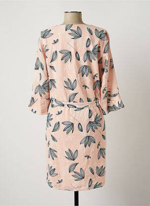 Rochie midi imprimeu floral mâneci 3/4 roz DIANE LAURY femeie