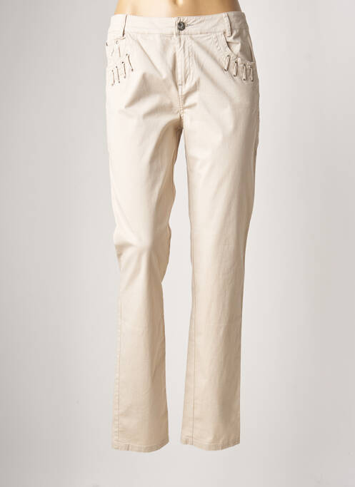 Pantalon slim bej FRED SABATIER femeie