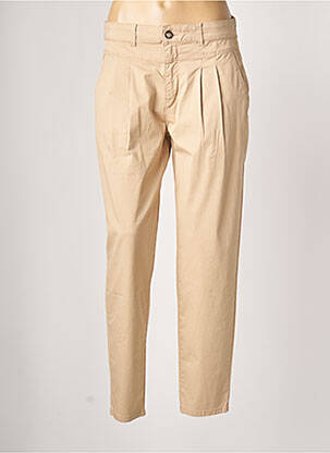Pantalon 7/8 țesătură poplin mărime normală bej GEISHA femeie